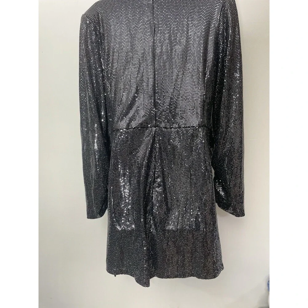 NEW SILVER SHINY JUMPSUIT PLAYSUIT Size 1X B13 - Picture 8 of 9